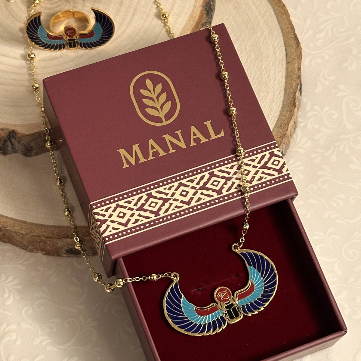 Winged Scarab Necklace